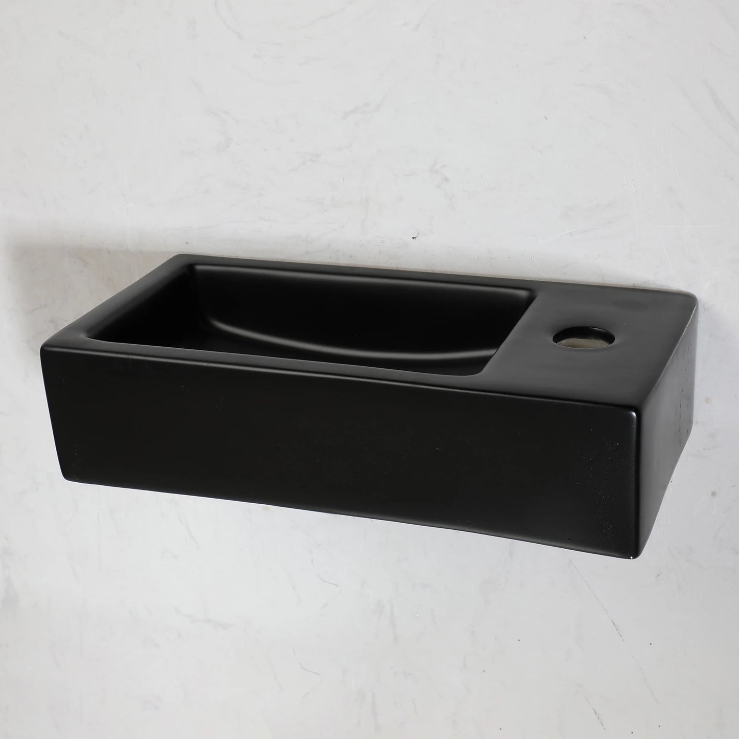 Torayvino Floating Vessel Sink Wall Mounted Rectangular Ceramic Basin