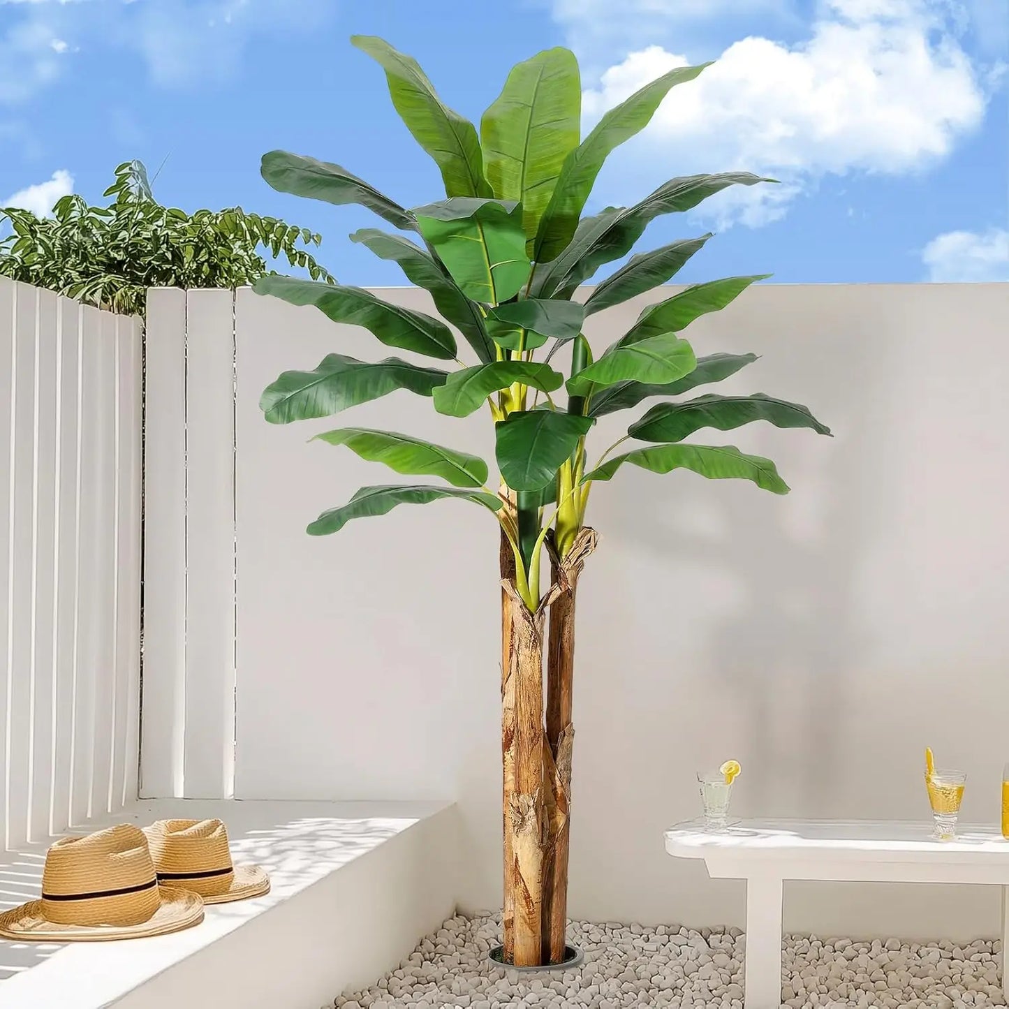 Artificial Banana Tree in Planter for Indoor and Outdoor Decor