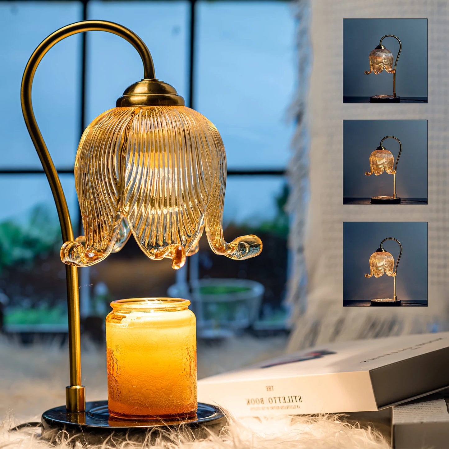 Tulip Flower Warm Candle Lamp French Retro Bedside Night Light