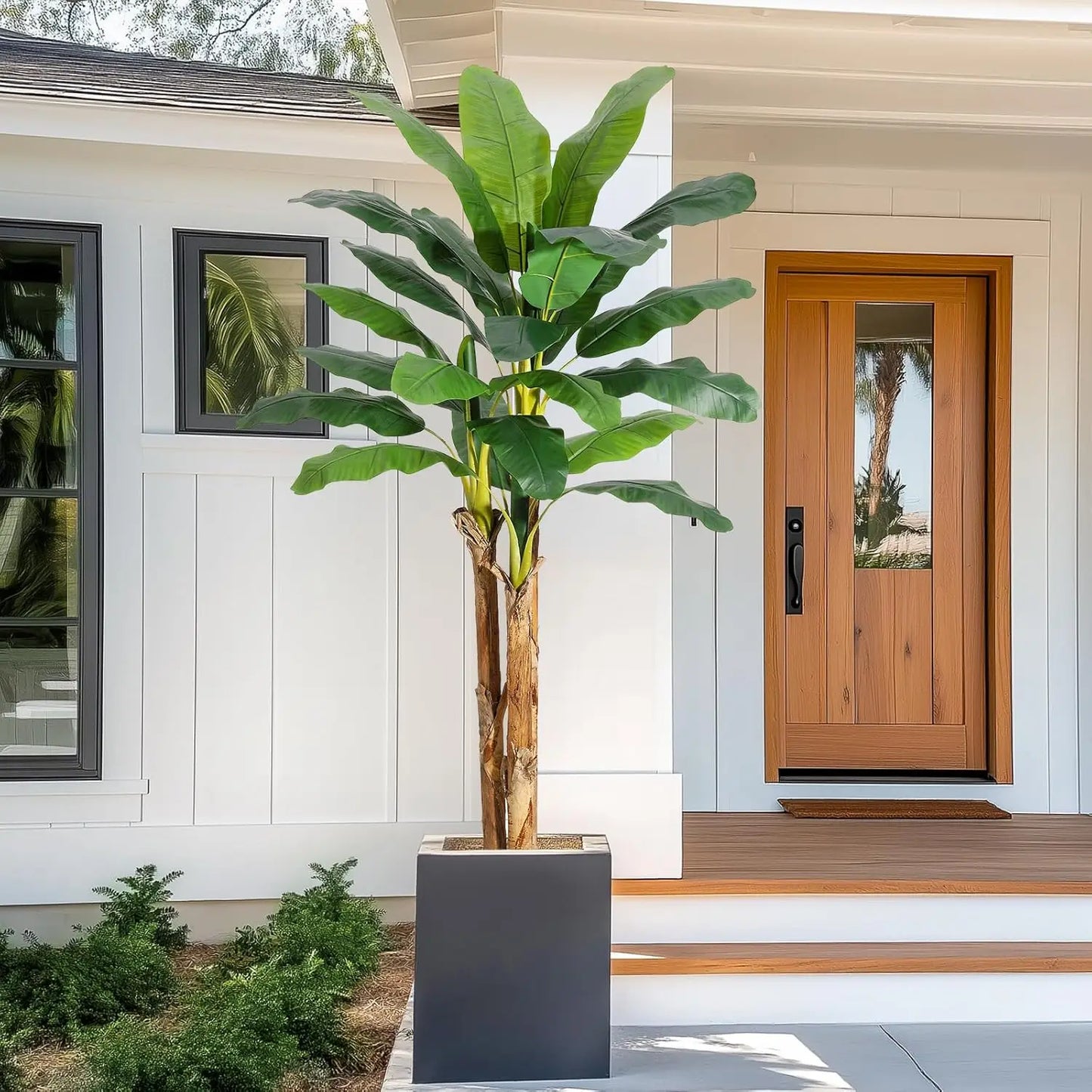 Artificial Banana Tree in Planter for Indoor and Outdoor Decor