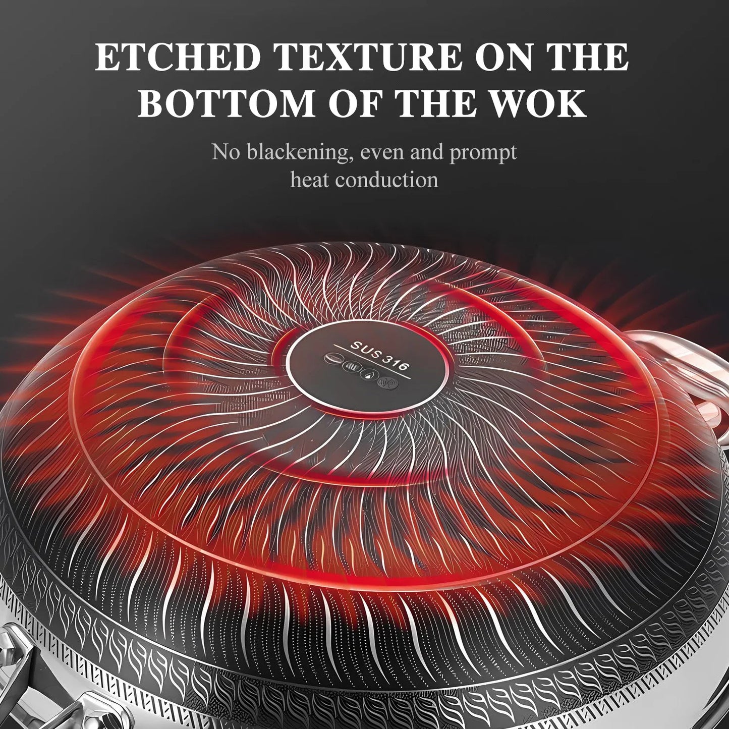 Hign-Concerned Hybrid Wok Pan With Lid Nonstick Stainless Steel