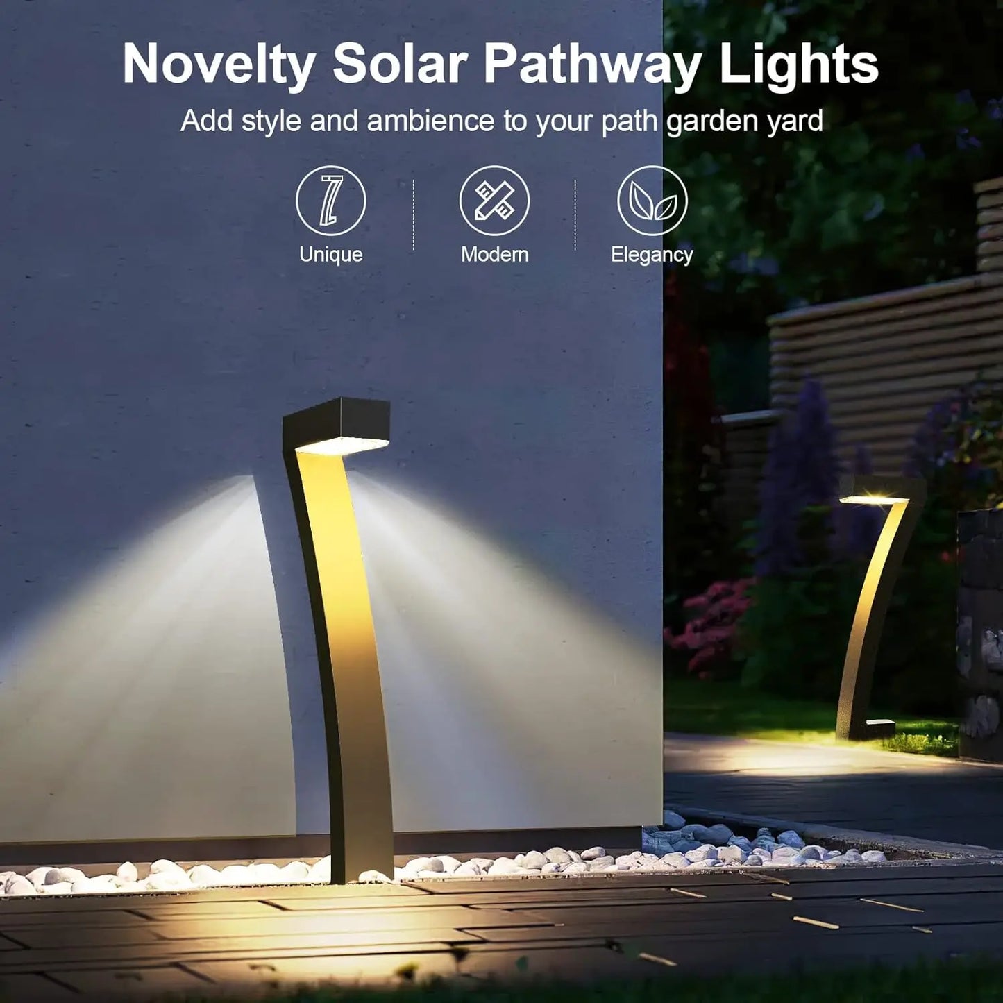 KPSTEK 6 Pack Solar Pathway Lights Auto On Off Outdoor