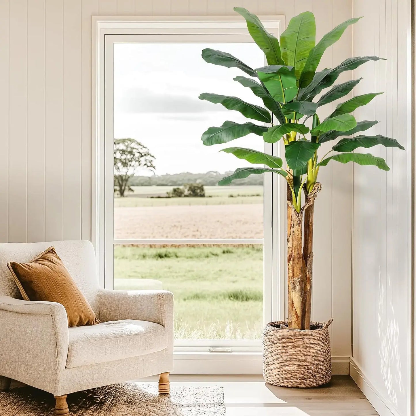 Artificial Banana Tree in Planter for Indoor and Outdoor Decor