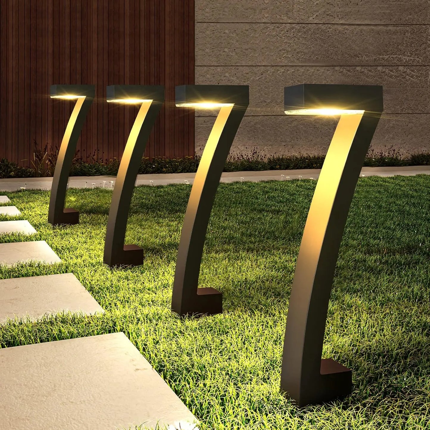 KPSTEK 6 Pack Solar Pathway Lights Auto On Off Outdoor