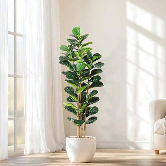 HiMISSCN Artificial Fiddle Leaf Fig Tree With Pot