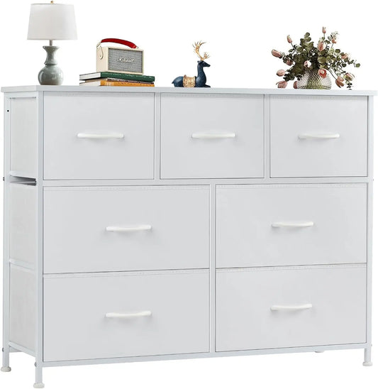 XMSJ Dresser With 7 Drawers And TV Stand Metal Frame