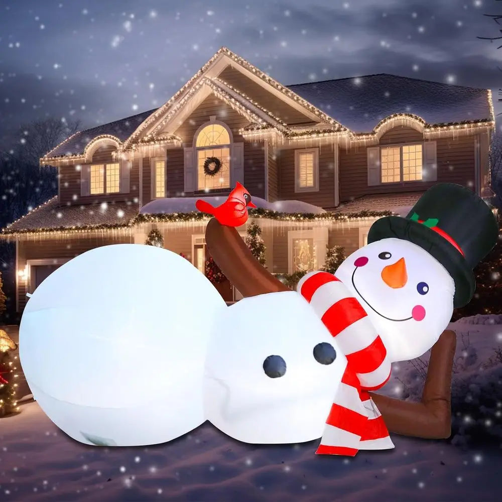 LED Snowman Inflatable Outdoor Christmas Decoration for Lawn and Patio