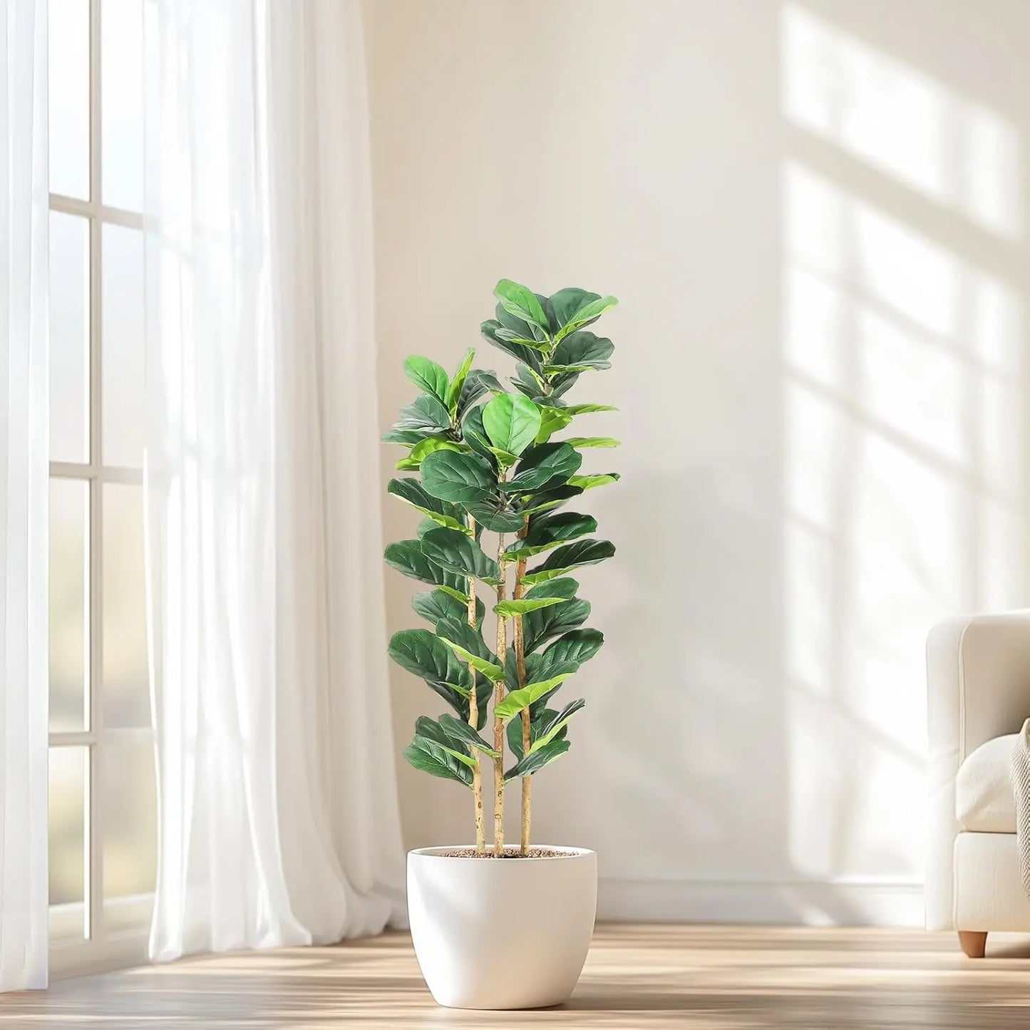 HiMISSCN Artificial Fiddle Leaf Fig Tree With Pot