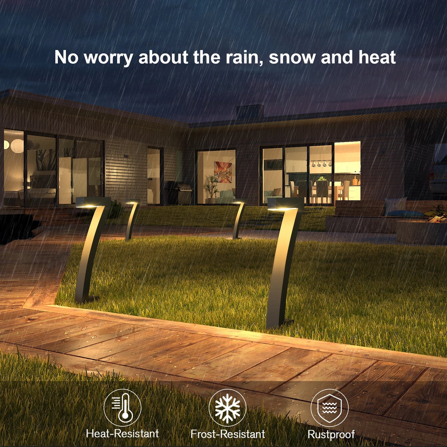 KPSTEK 6 Pack Solar Pathway Lights Auto On Off Outdoor