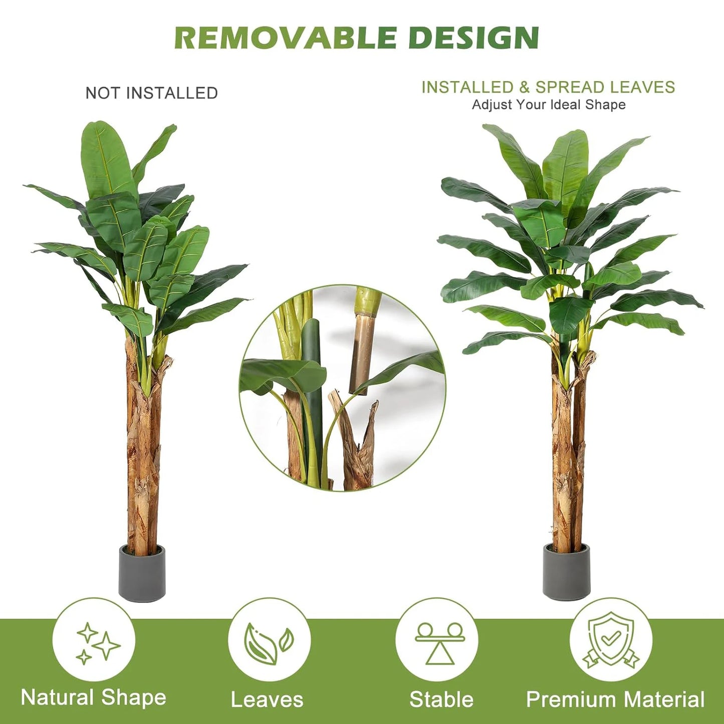 Artificial Banana Tree in Planter for Indoor and Outdoor Decor