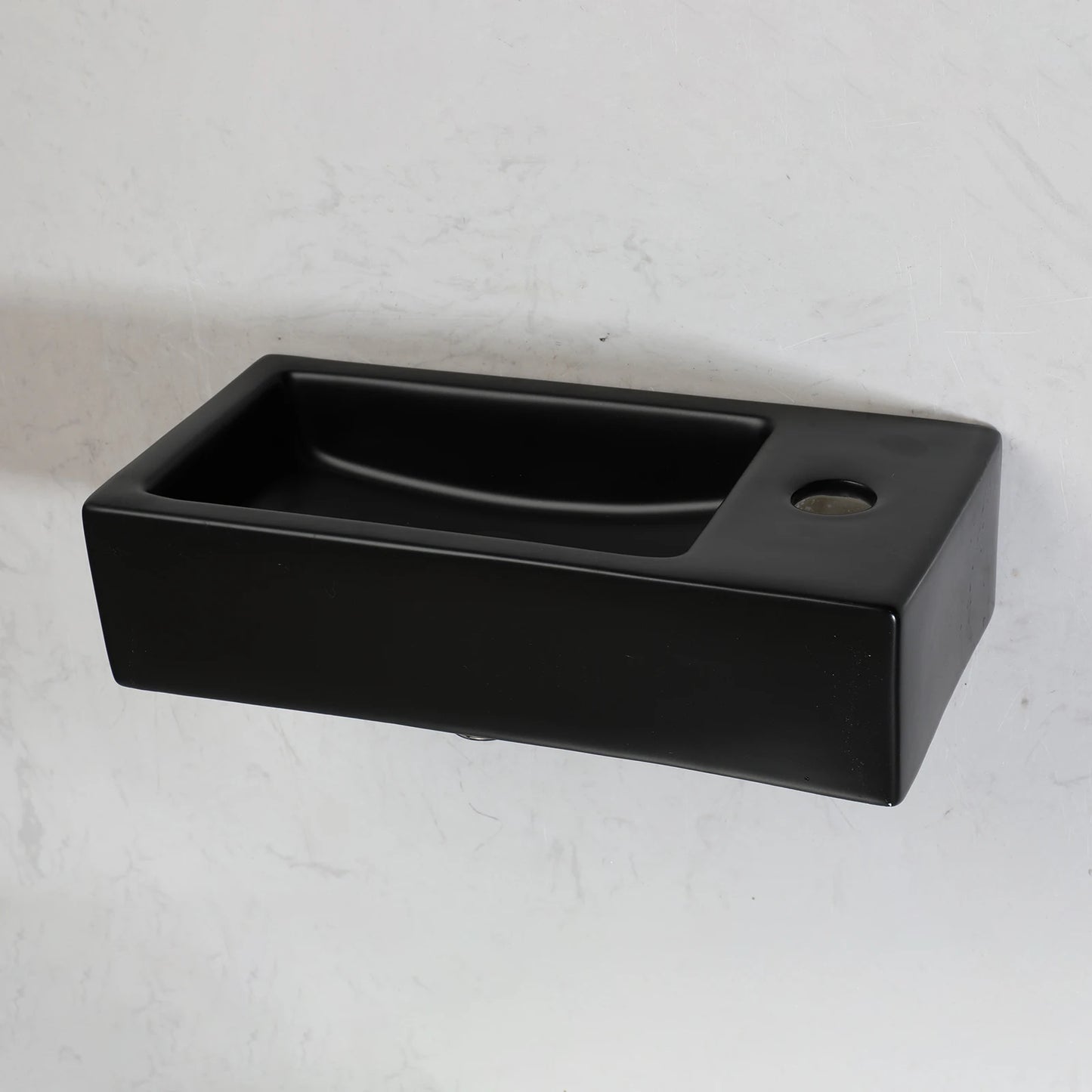 Torayvino Floating Vessel Sink Wall Mounted Rectangular Ceramic Basin