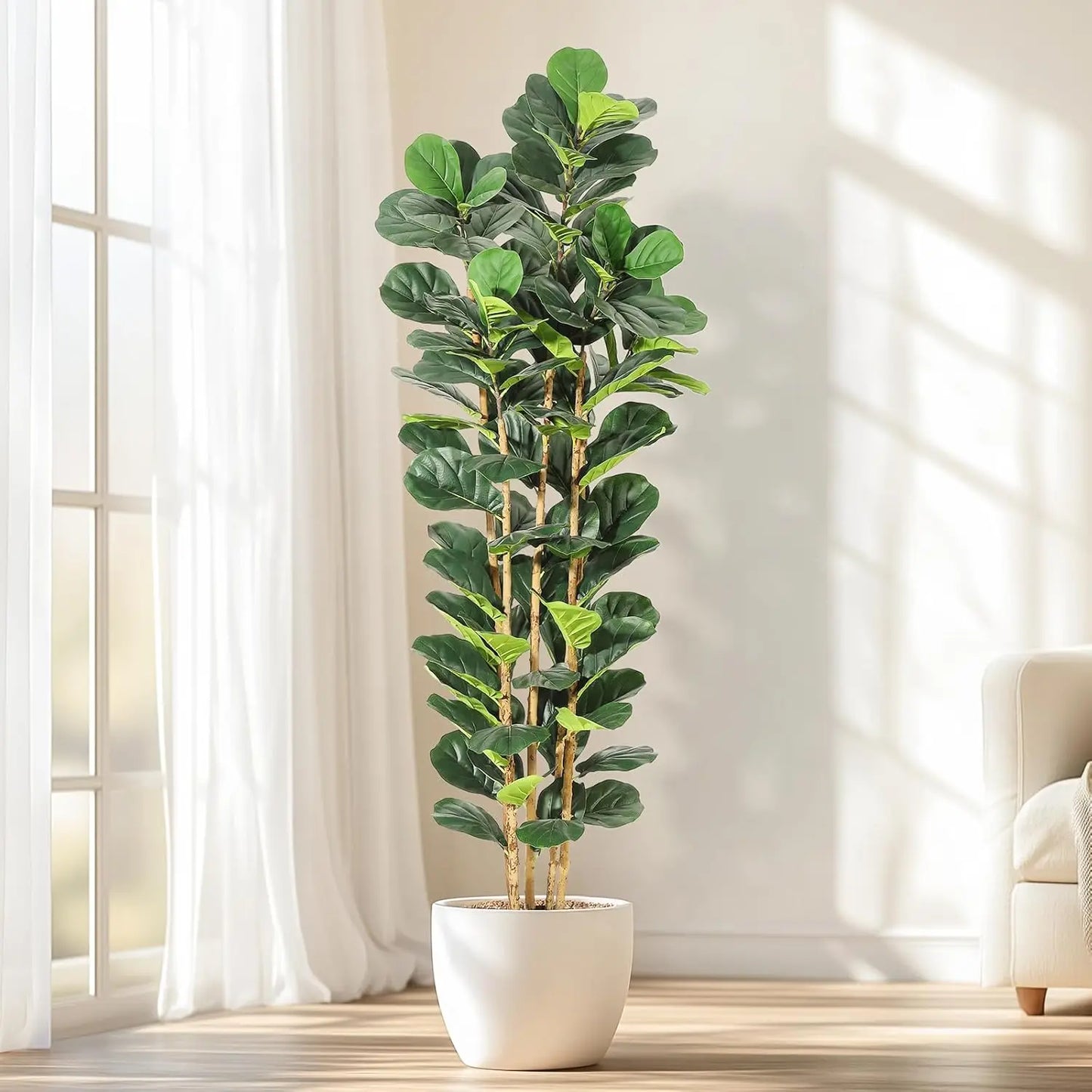 HiMISSCN Artificial Fiddle Leaf Fig Tree With Pot
