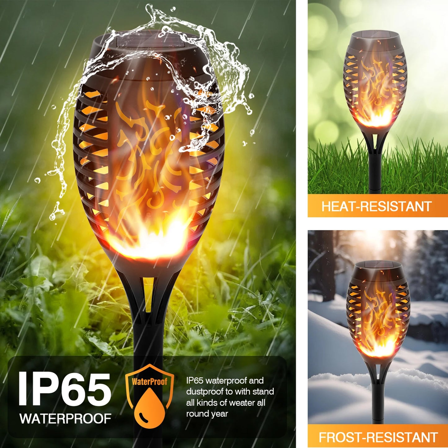Solar LED Torch Lights Flickering Flame Waterproof Outdoor Pathway